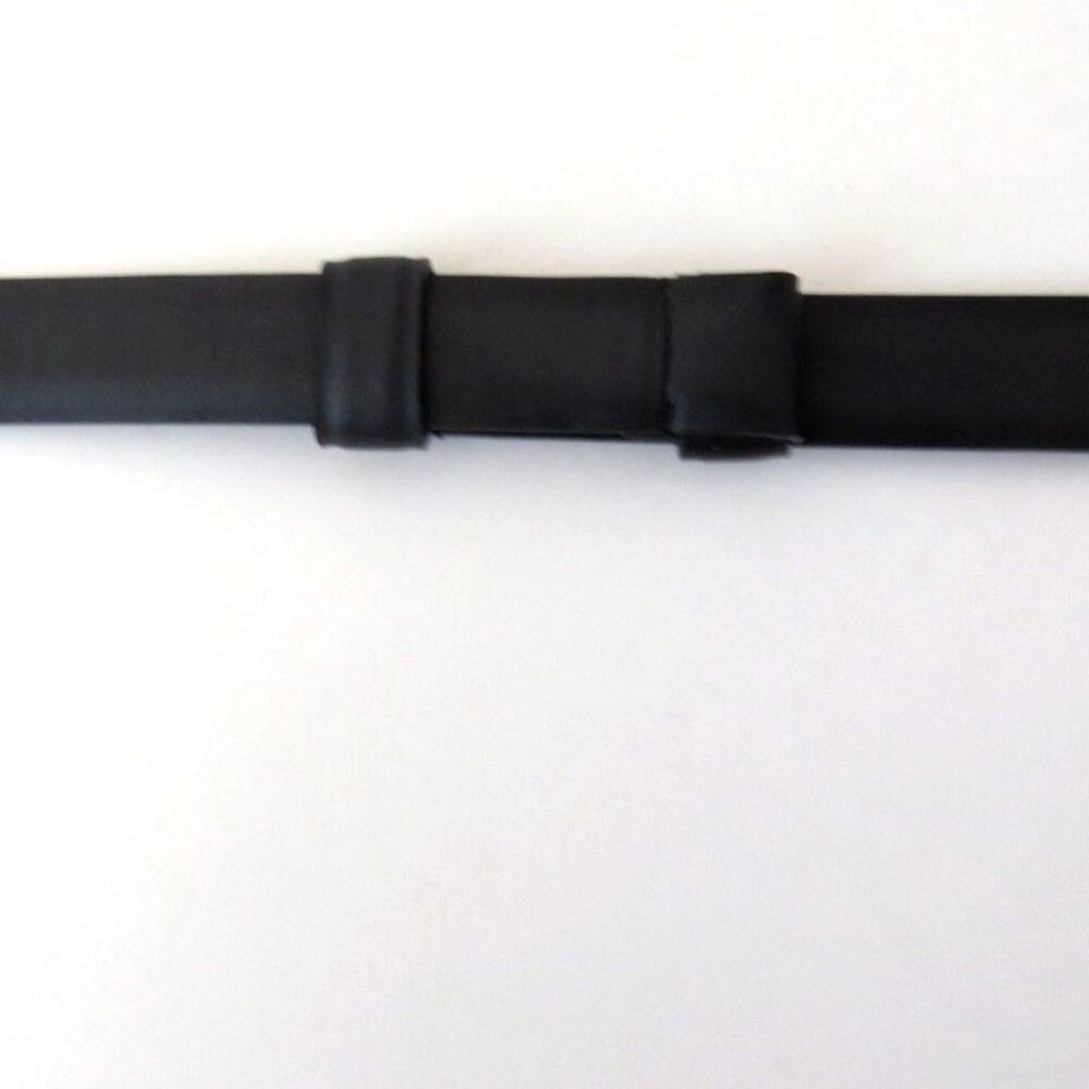 Chico's Women's Vintage Hammered Brass Adjustable Belt Black Leather S/M NWOT - Picture 4 of 7